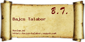 Bajcs Talabor névjegykártya